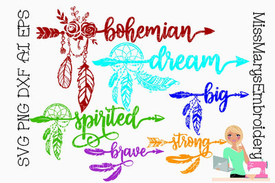 Arrow Words SVG MissMarysEmbroidery 