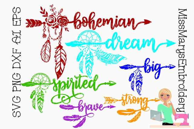 Arrow Words SVG MissMarysEmbroidery 