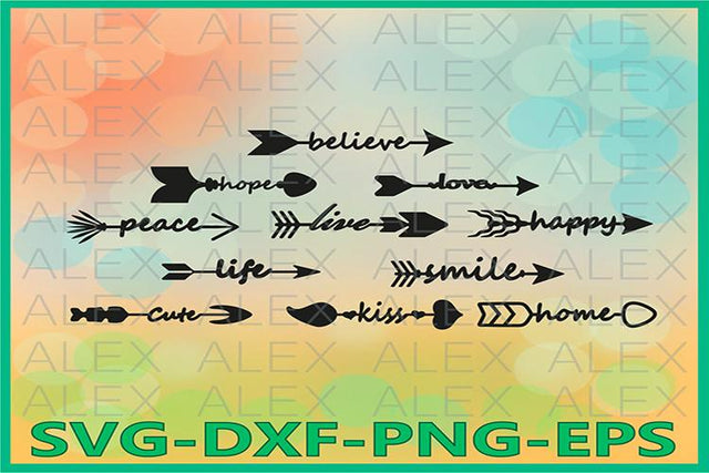 Arrow Words Svg SVG AlexSVGStudio 