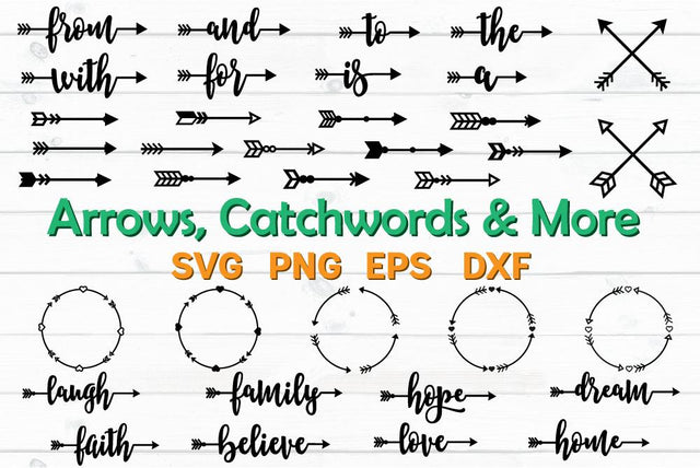 Arrows and Catchwords Bundle SVG Craft Pixel Perfect 