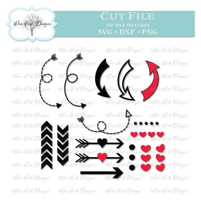 Arrows Chevrons and Hearts Oh My! Design Elements SVG One Oak Designs