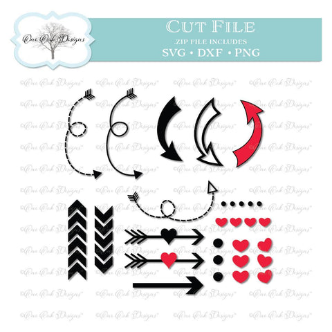 Arrows Chevrons and Hearts Oh My! Design Elements SVG One Oak Designs