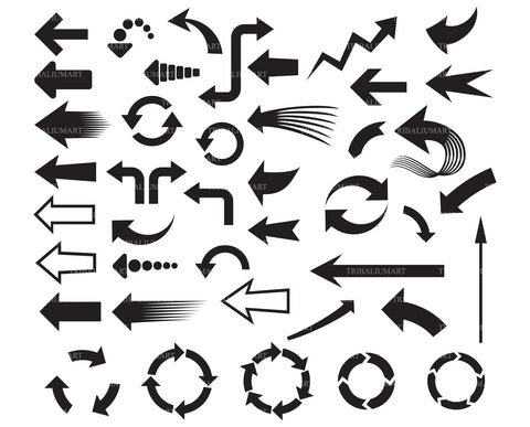 Arrows icons set SVG TribaliumArtSF 