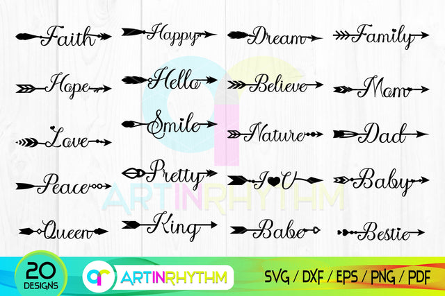 Arrows Svg, Arrow Words Svg, Arrow Svg Bundle, Words Svg SVG Artinrhythm shop 