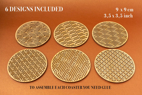 Art Decò Coasters Vector File for Laser Cutter - 6 Variations SVG MaramadeLaser 