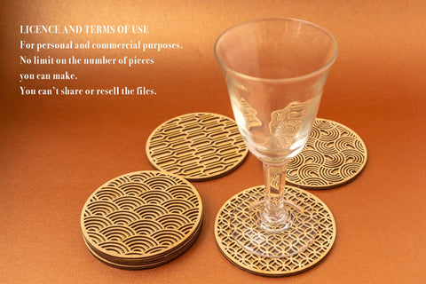 Art Decò Coasters Vector File for Laser Cutter - 6 Variations SVG MaramadeLaser 