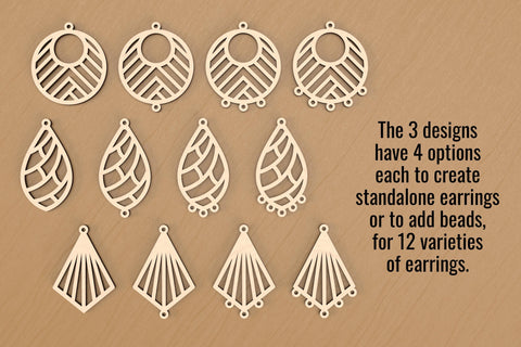 Art Deco Earrings SVG Cut Files for Laser Cutter SVG Angel on Empire 