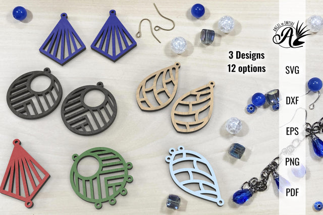 Art Deco Earrings SVG Cut Files for Laser Cutter SVG Angel on Empire 
