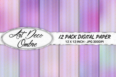 Art deco pattern digital paper with gradient pink color background Digital Pattern artnoy 