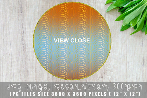 Art deco pattern digital paper with gradient rust color background Digital Pattern artnoy 