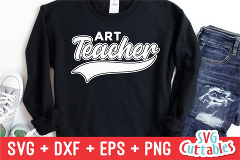 Art Teacher svg - Teacher Cut File - Occupation - Swoosh - svg - dxf - eps - png - Cut File - Silhouette - Cricut - Digital Download SVG Svg Cuttables 