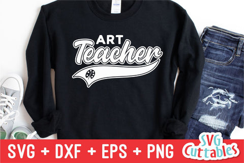 Art Teacher svg - Teacher Cut File - Occupation - Swoosh - svg - dxf - eps - png - Cut File - Silhouette - Cricut - Digital Download SVG Svg Cuttables 