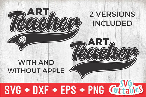Art Teacher svg - Teacher Cut File - Occupation - Swoosh - svg - dxf - eps - png - Cut File - Silhouette - Cricut - Digital Download SVG Svg Cuttables 