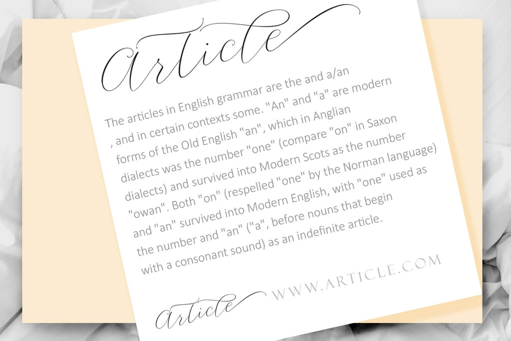 Article Font Example Article script - So Fontsy
