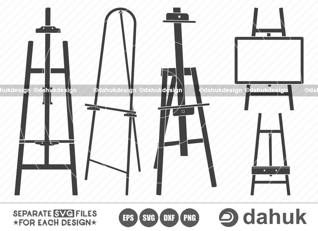 Artist easel SVG, Canvas Stand SVG, Drawing stand svg, Easel SVG, Easel Silhouette, Cut File For Silhouette, Svg, Eps, Dxf, Png, Clipart Cricut Design Space, Vinyl Cut Files SVG dahukdesign 