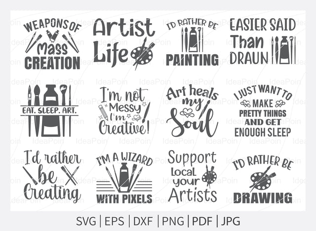 Artist Life SVG File, Artist Cut File, Artist Shirt Design, Art SVG, Paintbrush svg, Artist svg, Artist Palette SVG, dxf, eps, png, jpg SVG Dinvect 