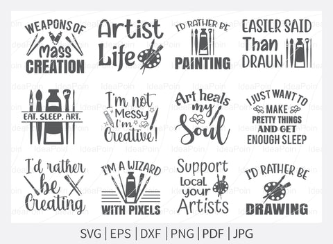 Artist Life SVG File, Artist Cut File, Artist Shirt Design, Art SVG, Paintbrush svg, Artist svg, Artist Palette SVG, dxf, eps, png, jpg SVG Dinvect 
