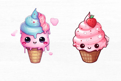 Artistic Drawing Kawaii Ice Cream Clipart Sublimation Regulrcrative 