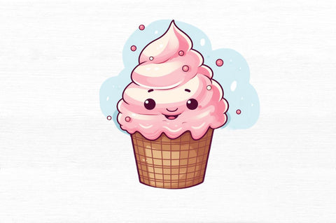 Artistic Drawing Kawaii Ice Cream Clipart Sublimation Regulrcrative 
