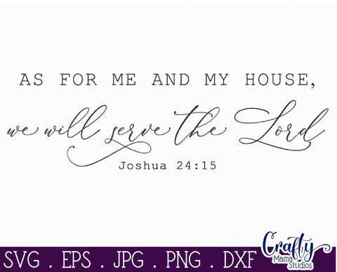 As For Me And My House, Christian Farmhouse Svg, Home Sign SVG Crafty Mama Studios 