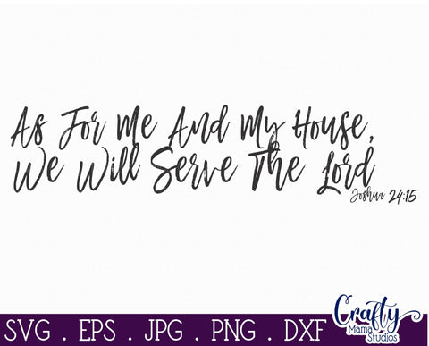 As For Me And My House, Farmhouse Christian Svg, Home Sign SVG Crafty Mama Studios 