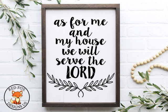 As For Me And My House, Scripture SVG, SVG, DXF, PNG Cutting SVG RedFoxDesignsUS 