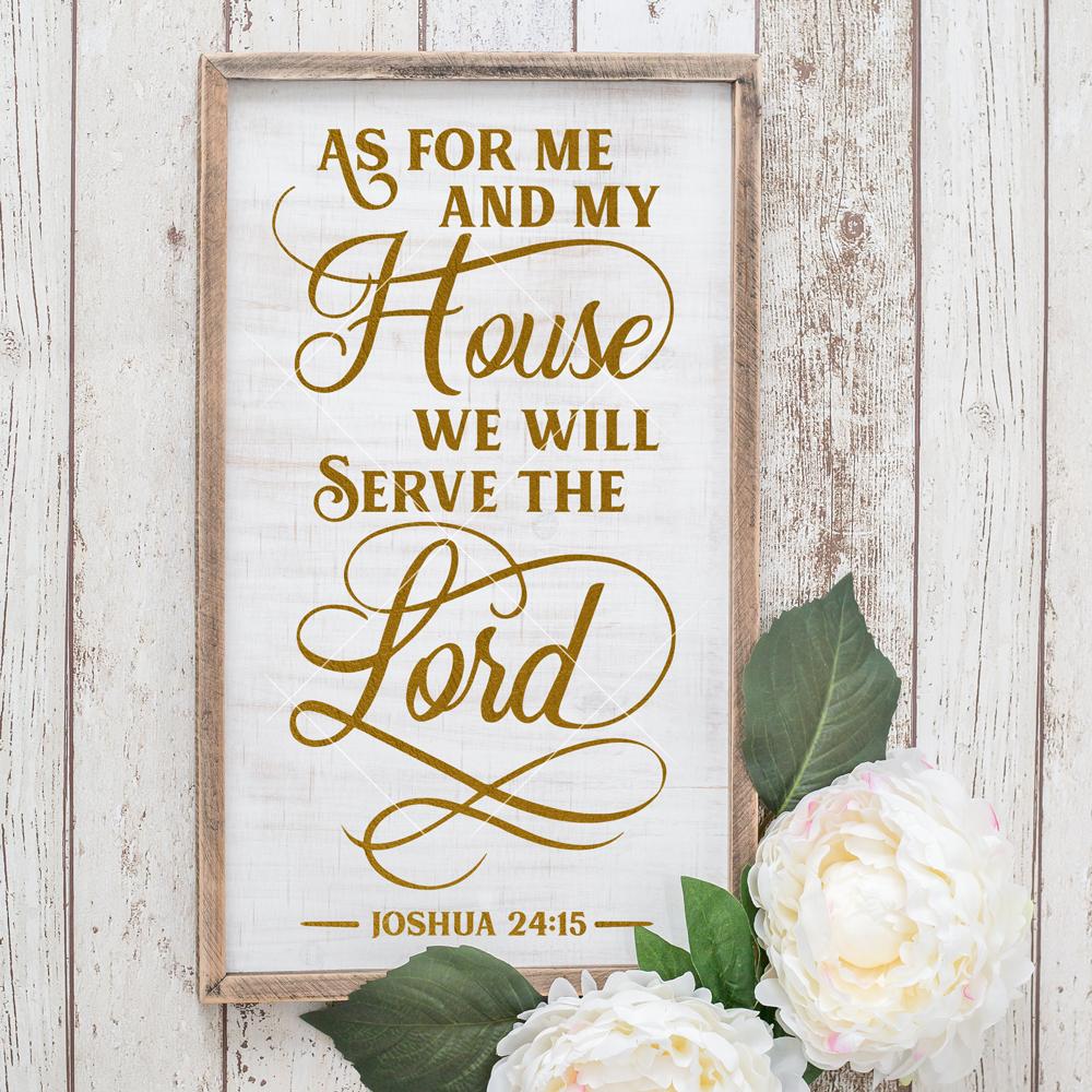 As for me and my house, we will serve the Lord - Christian SVG - So Fontsy