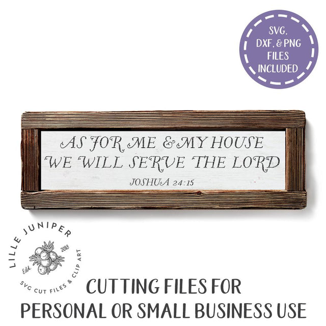 As For Me and My House We Will Serve the Lord SVG | Bible Verse SVG | Christian SVG SVG LilleJuniper 