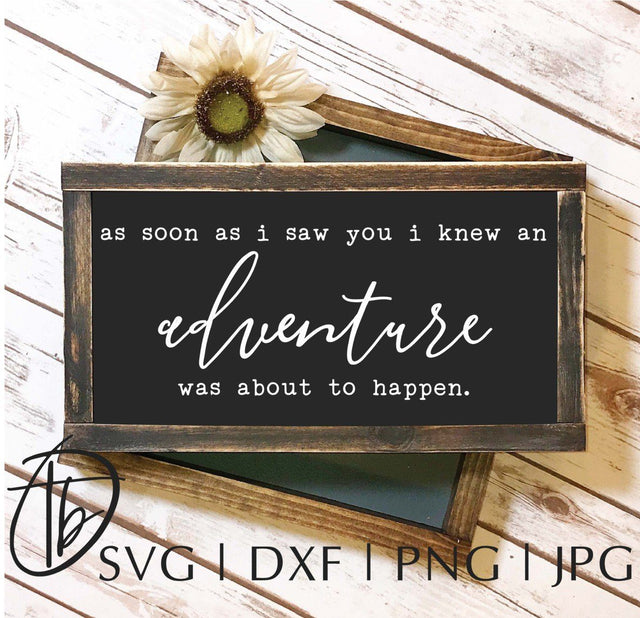 As Soon As I Saw You I knew An Adventure Was About To Happen SVG SVG TB Designs 
