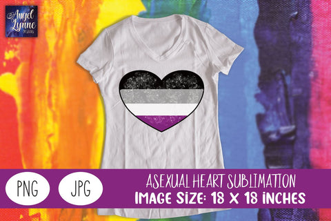 Asexual Sublimation | Asexual Heart Sublimation | Ace Heart Sublimation Angel Lynne Designs 