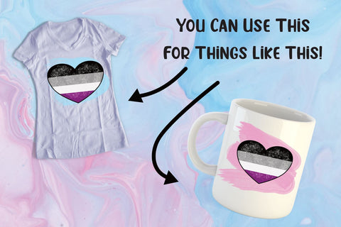 Asexual Sublimation | Asexual Heart Sublimation | Ace Heart Sublimation Angel Lynne Designs 