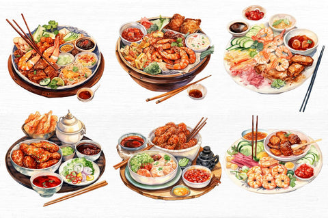 Asia Foods Watercolor Clipart Sublimation Regulrcrative 