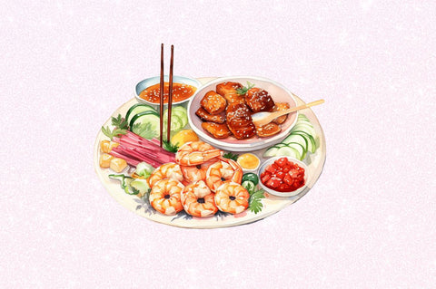 Asia Foods Watercolor Clipart Sublimation Regulrcrative 