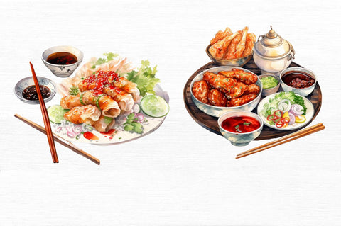 Asia Foods Watercolor Clipart Sublimation Regulrcrative 