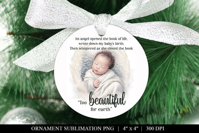 Asian Angel Baby Ornament PNG - Too Beautiful For Earth Sublimation BijouBay 