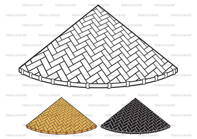 Asian conical straw hat SVG TribaliumArtSF 