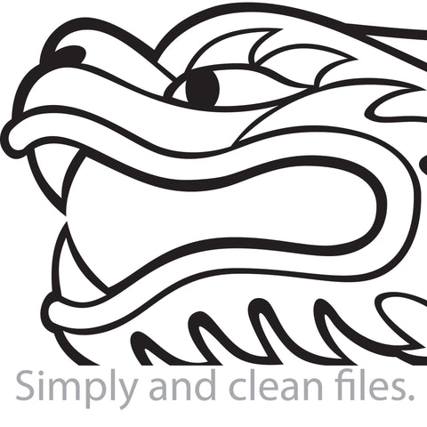 Asian Dragon Head SVG TribaliumArtSF 