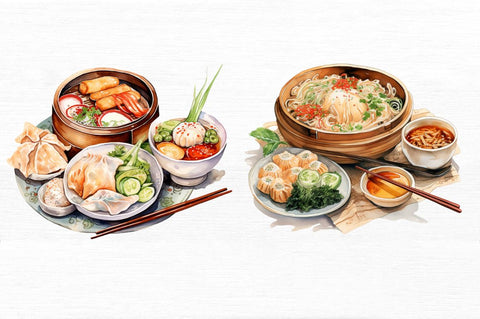 Asian Food Watercolor Clipart Sublimation Regulrcrative 