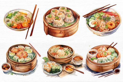 Asian Food Watercolor Clipart Sublimation Regulrcrative 