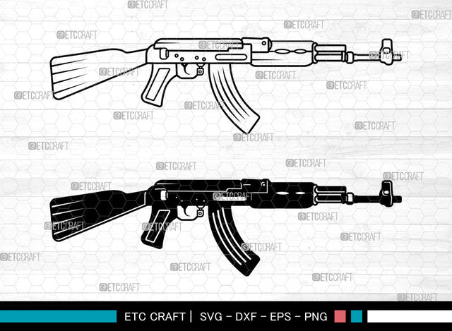 Assault Rifle SVG, Weapon SVG, Kalashnikov Svg, Ak 47 Svg, Assault Rifle Svg, Sniper Gun Svg, Assault Rifle SVG ETC Craft 