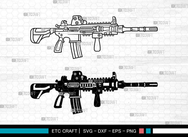 Assault Rifle SVG, Weapon SVG, Kalashnikov Svg, Ak 47 Svg, Assault Rifle Svg, Sniper Gun Svg, Assault Rifle SVG ETC Craft 