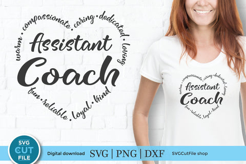 Assistant coach svg, asst coach, appreciation, cheer coach SVG SVG Cut File 