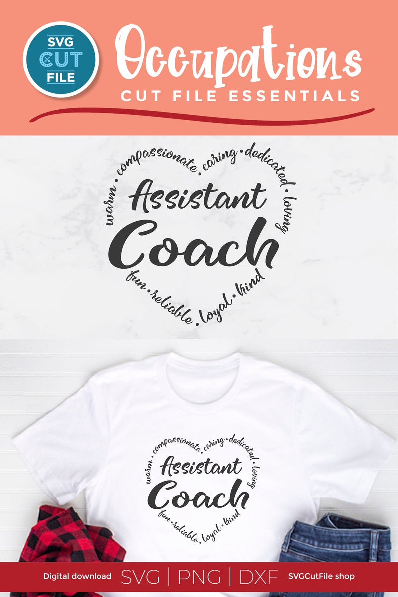 Assistant coach svg, asst coach, appreciation, cheer coach - So Fontsy