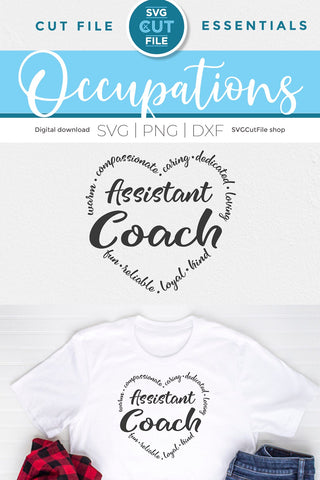 Assistant coach svg, asst coach, appreciation, cheer coach SVG SVG Cut File 