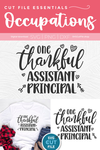 Assistant principal svg one thankful SVG SVG Cut File 