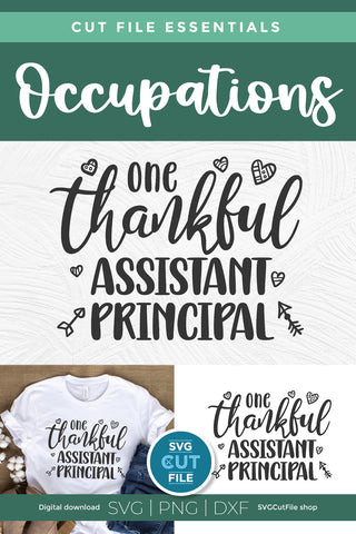 Assistant principal svg one thankful SVG SVG Cut File 