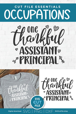 Assistant principal svg one thankful SVG SVG Cut File 