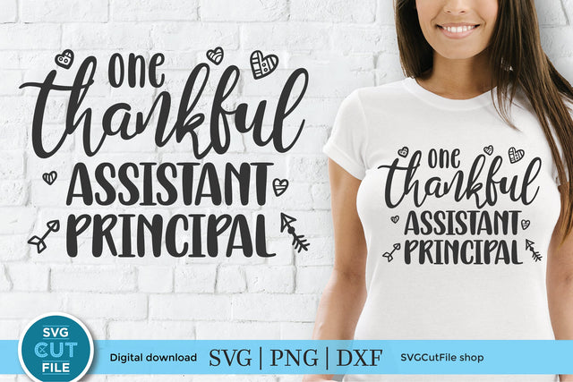 Assistant principal svg one thankful SVG SVG Cut File 