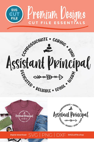 Assistant principal SVG with round circle for men or women SVG SVG Cut File 