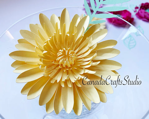 Aster Small Paper Flower Template 86 SVG CanadaCraftsStudio 